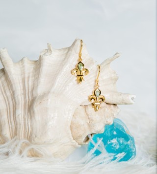 Fleur-de-lis - Andara earring, gold-plated