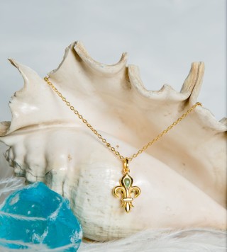 Fleur-de-lis - Andara necklace, gold-plated