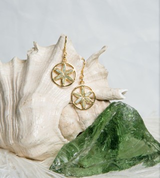Flower of Life earring gold-plated
