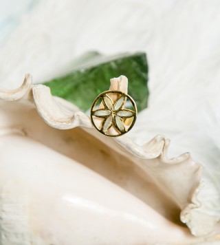 Flower of Life ring gold-plated