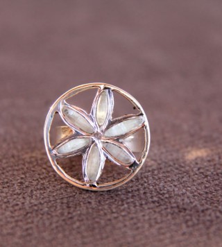 Flower of Life ring silver