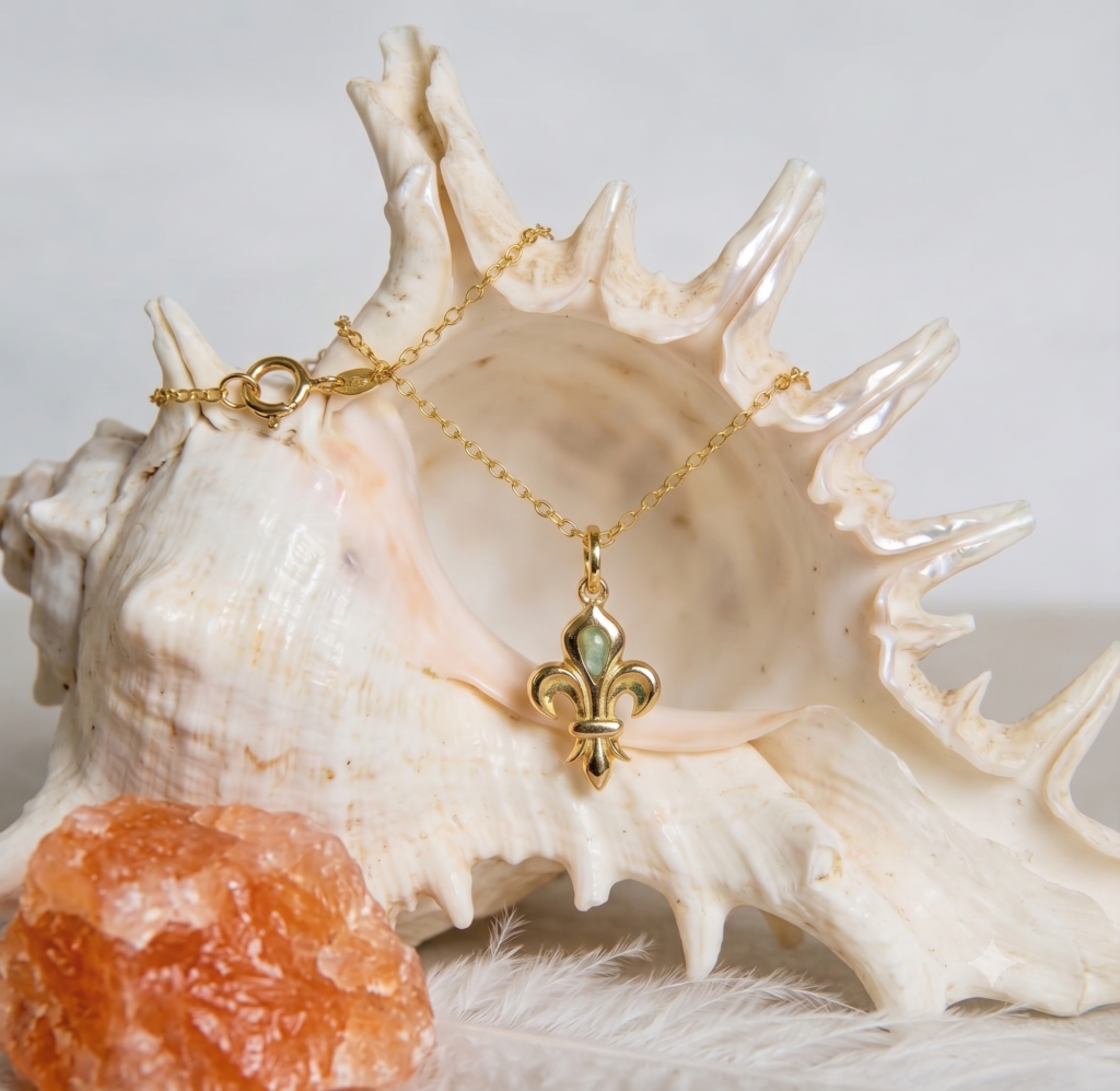 Fleur-de-lis-andara necklace, gold-plated