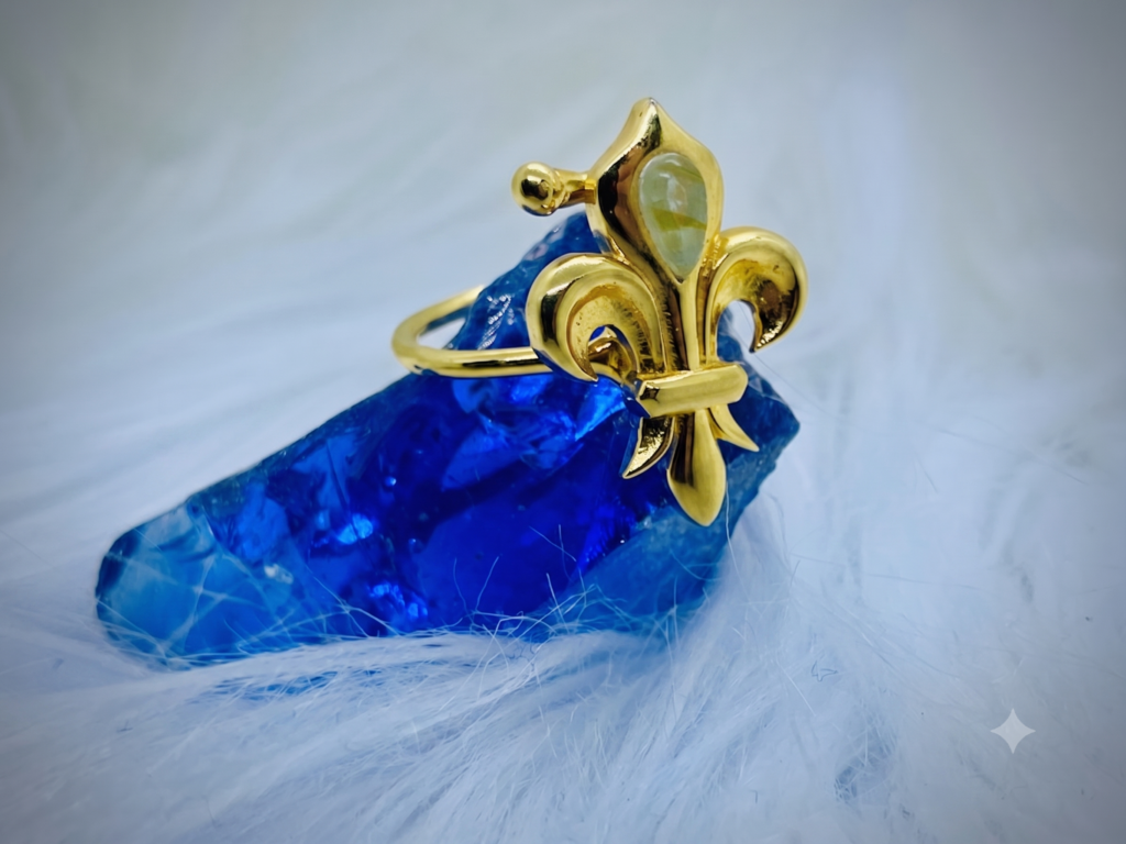 Fleur-de-lis-andara ring, gold-plated