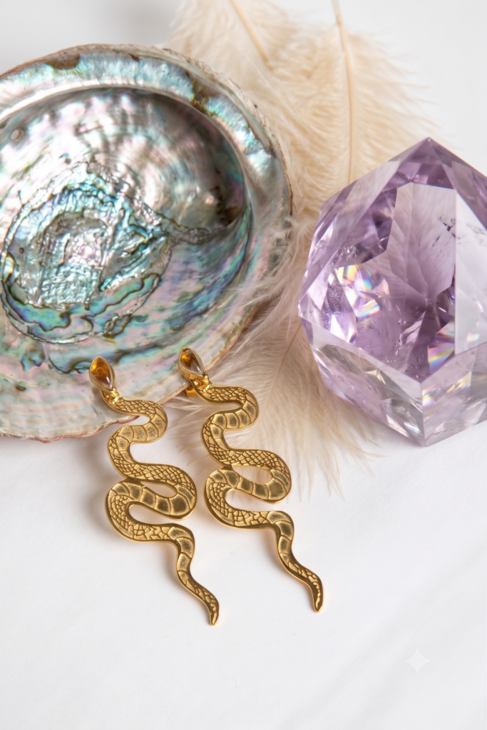 Cleopatra-andara earrings, gold-plated